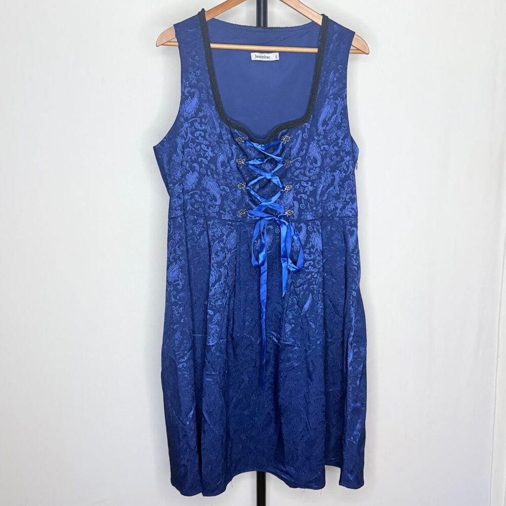 Blue and black lace-up Dress